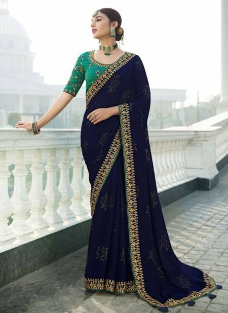 Dark Blue Colour SULAKSHMI DEVIKA 2 New Stylish Wedding Wear Heavy Designer Saree Collection 1108